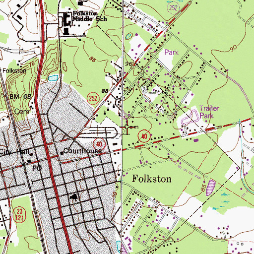 Topographic Map of Pineview Cemetery, GA