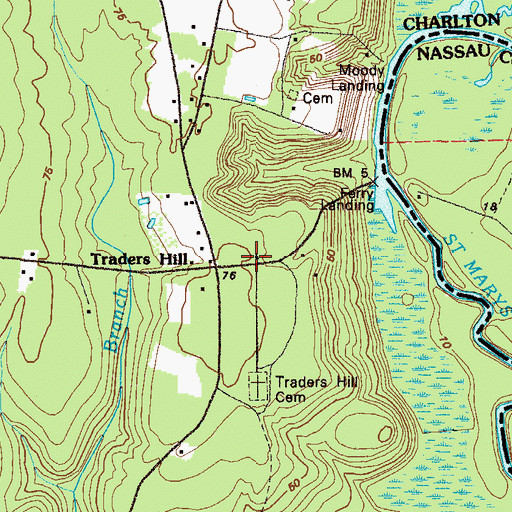 Topographic Map of Traders Hill Church, GA