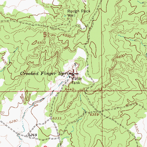 Topographic Map of Crooked Finger Spring, AZ