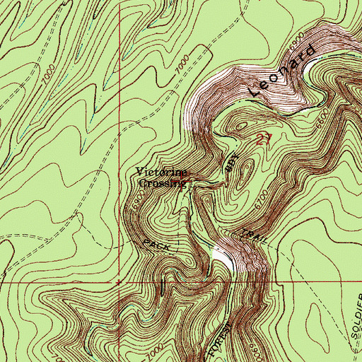 Topographic Map of Victorine Crossing, AZ