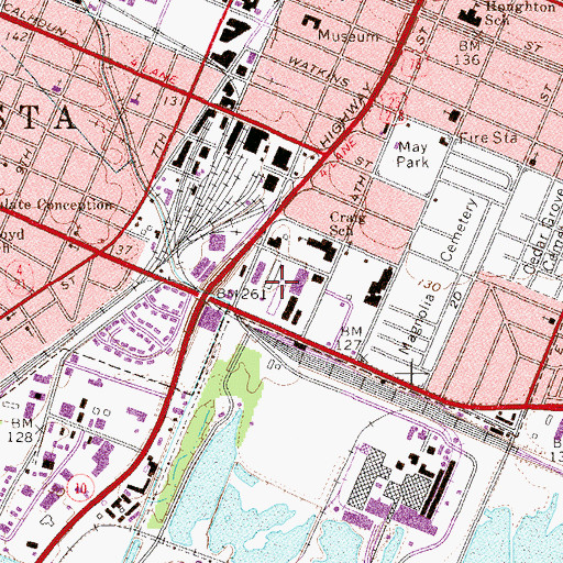 Topographic Map of Augusta Farmers Market, GA