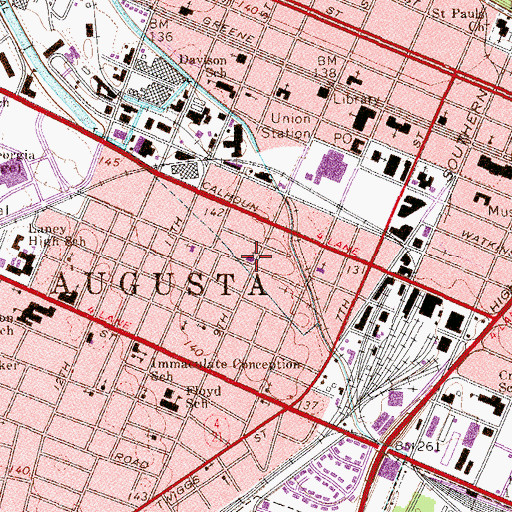 Topographic Map of Bethel African Methodist Episcopal Church, GA