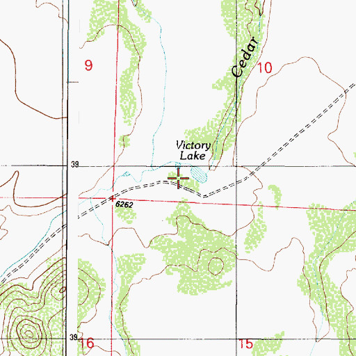 Topographic Map of Victory Lake, AZ
