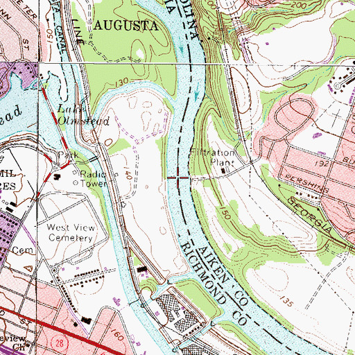 Topographic Map of Campbellton Ferry (historical), GA