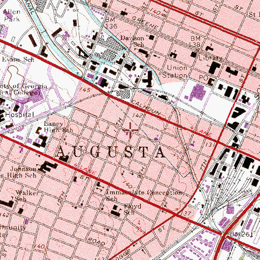 Topographic Map of Church of Christ, GA