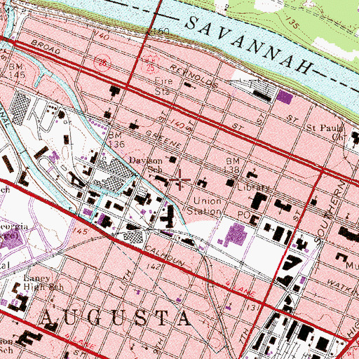 Topographic Map of Church of the Atonement, GA