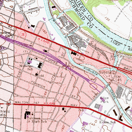 Topographic Map of Church of the Nazarene (historical), GA