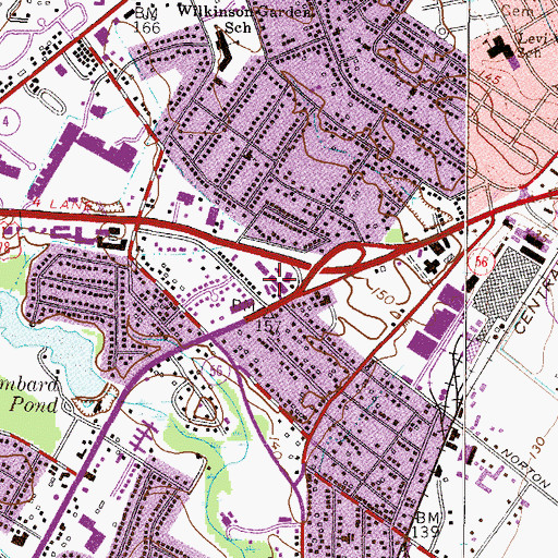 Topographic Map of Cross Creek Shopping Center, GA