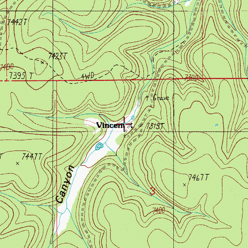 Topographic Map of Vincent Ranch, AZ
