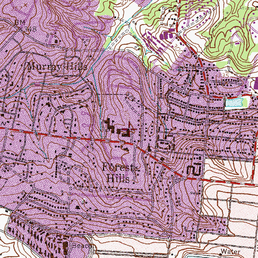 Topographic Map of Forest Hills Elementary School, GA