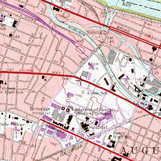 Topographic Map of Free Holiness Church (historical), GA