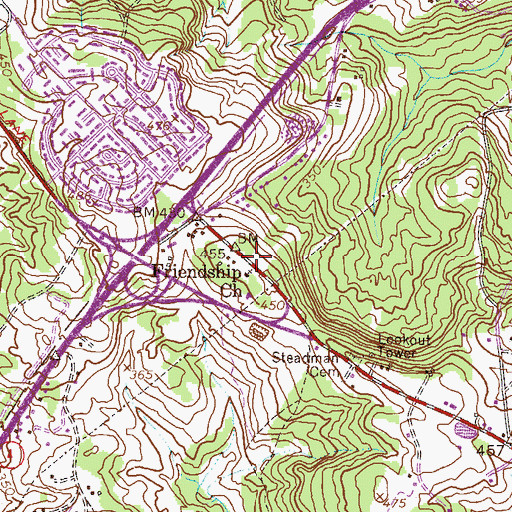 Topographic Map of Friendship School (historical), GA