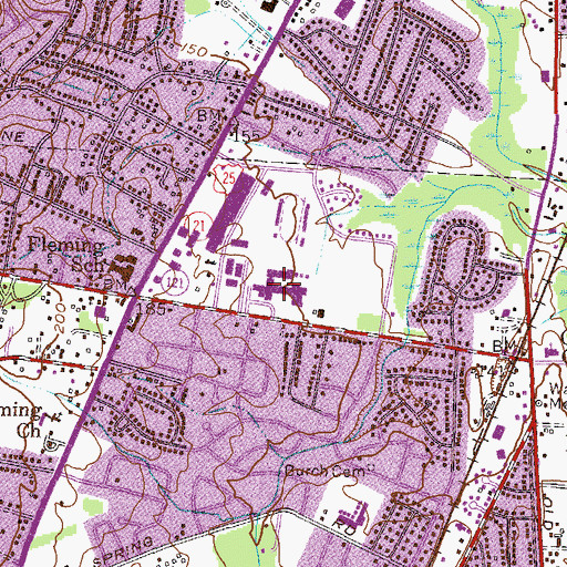 Topographic Map of George P Butler High School, GA