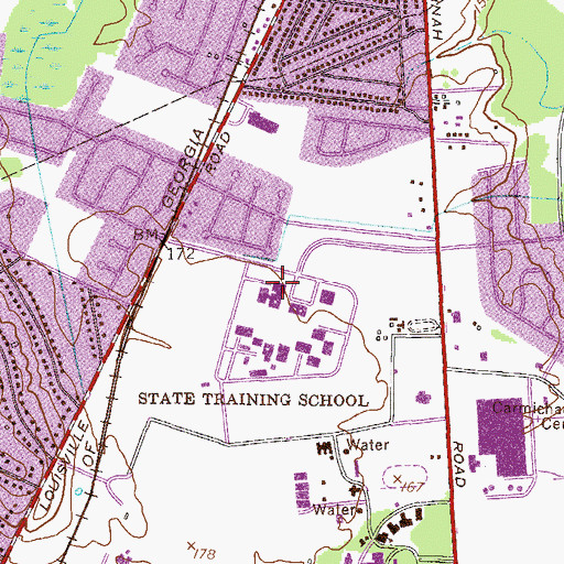 Topographic Map of East Central Regional Hospital Augusta Campus, GA