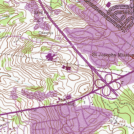Topographic Map of Glenn Hills Elementary School, GA