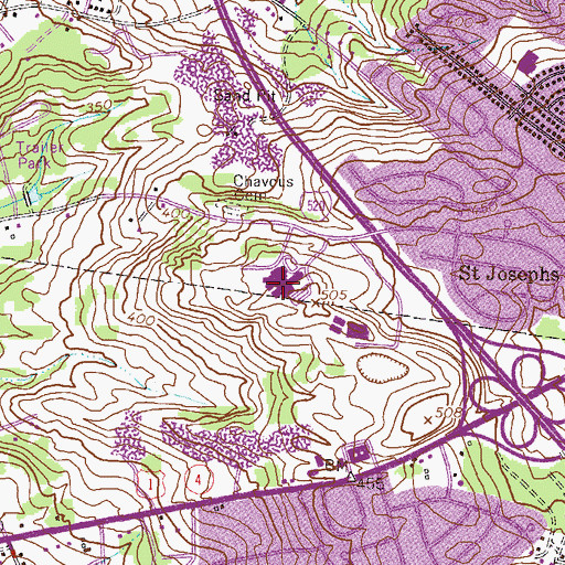 Topographic Map of Glenn Hills High School, GA