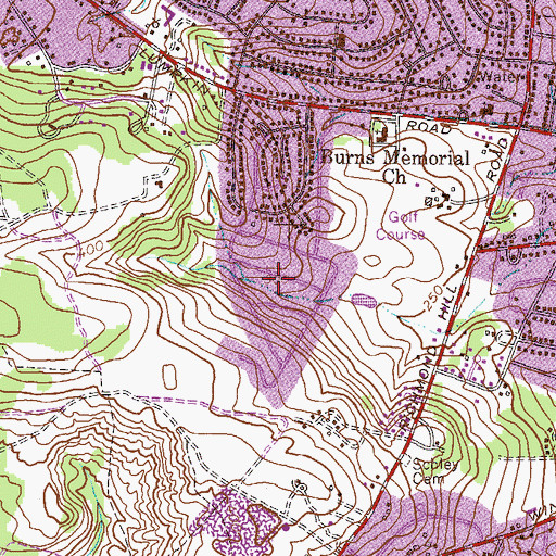 Topographic Map of Green Meadows Estates, GA