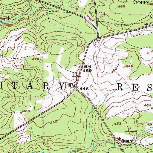 Topographic Map of Hoods Chapel (historical), GA