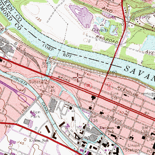 Topographic Map of Jerusalem Baptist Church, GA