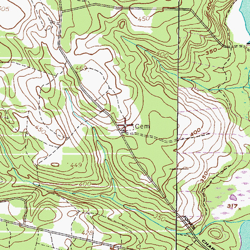 Topographic Map of Jones Chapel (historical), GA