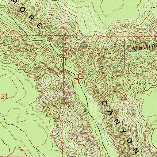 Topographic Map of Volunteer Canyon, AZ