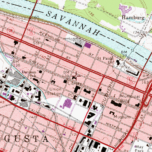 Topographic Map of Lutheran Church of the Resurrection, GA