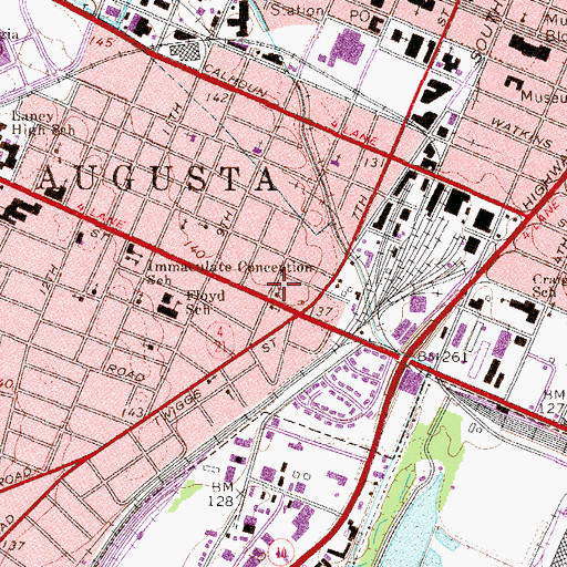 Topographic Map of Macedonia Baptist Church, GA