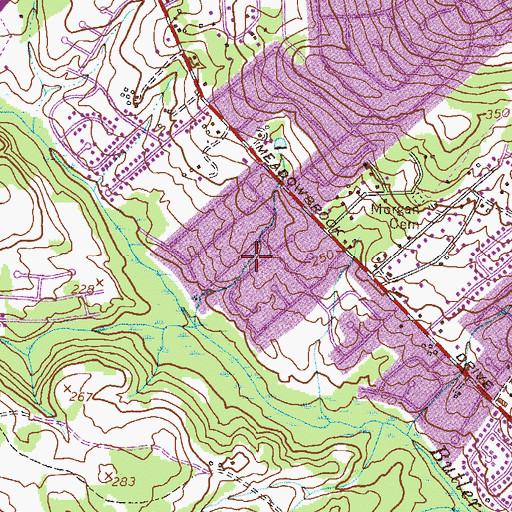Topographic Map of Meadowlark, GA