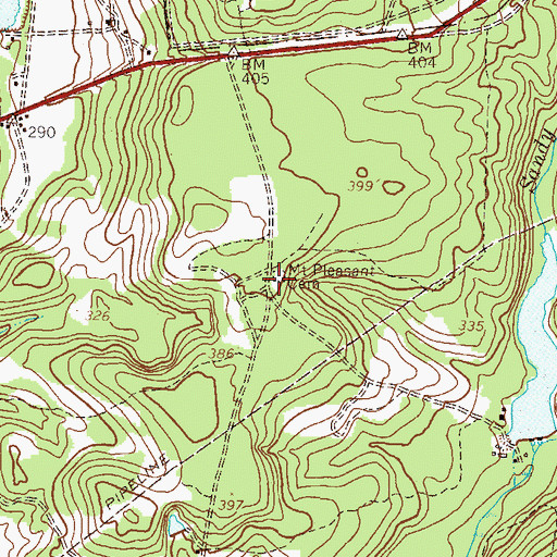 Topographic Map of Mount Pleasant Church (historical), GA