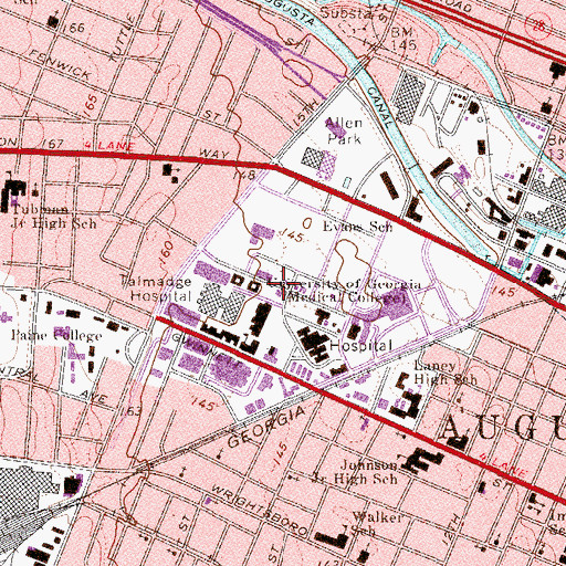 Topographic Map of Richmond County Health Center, GA