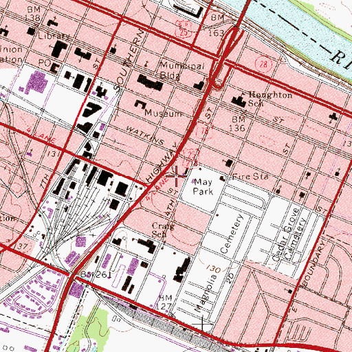 Topographic Map of Richmond County Jail, GA