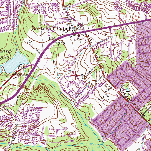 Topographic Map of Rolling Meadows, GA