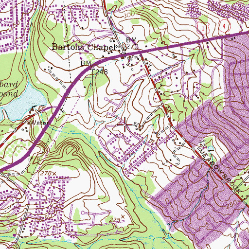 Topographic Map of Rolling Meadows, GA