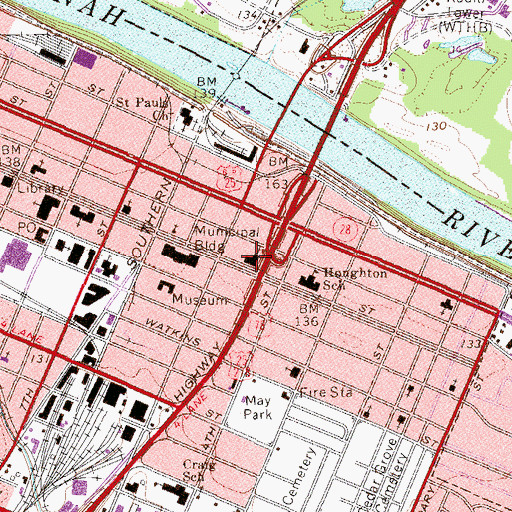 Topographic Map of Saint James United Methodist Church, GA