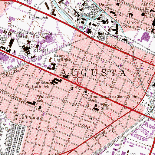 Topographic Map of Saint Marys Episcopal Church, GA