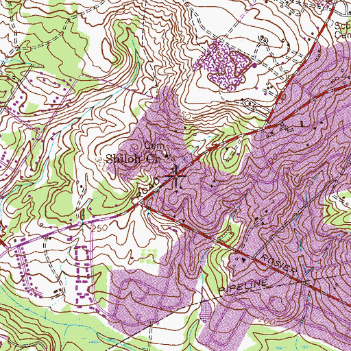 Topographic Map of Shiloh School (historical), GA