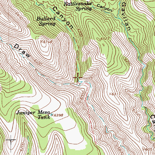 Topographic Map of W H Draw, AZ