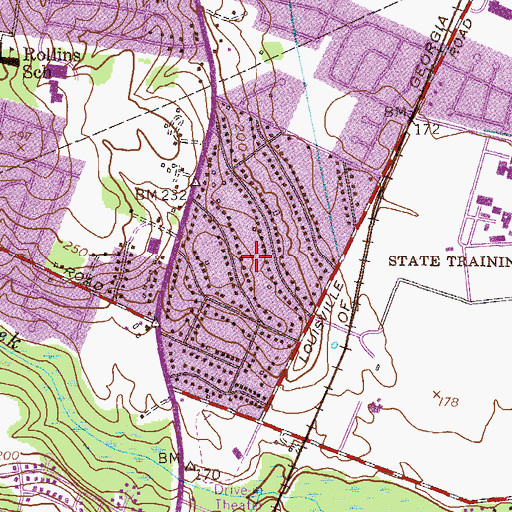 Topographic Map of Silvercrest, GA