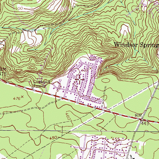 Topographic Map of Spanish Trace, GA