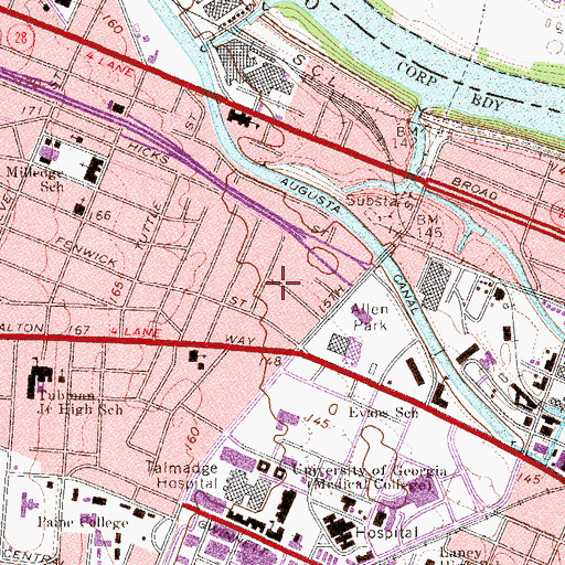 Topographic Map of Spring Branch Baptist Church, GA
