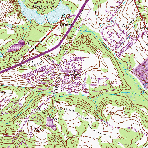 Topographic Map of Twin Oaks, GA