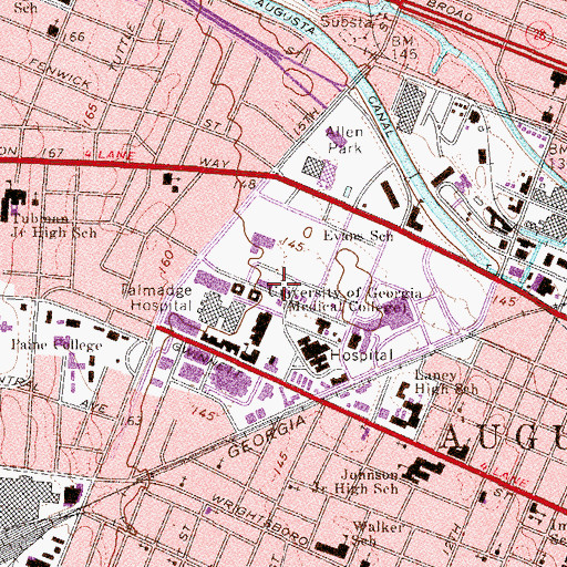 Topographic Map of Wilhenford Hospital (historical), GA
