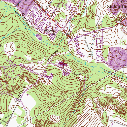 Topographic Map of Windsor Spring Elementary School, GA