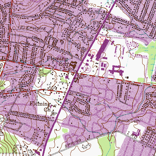 Topographic Map of Windsor Square Shopping Center, GA