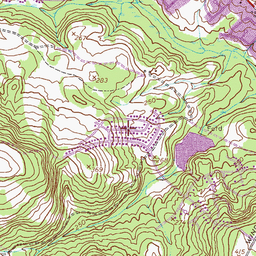 Topographic Map of Woodlake, GA