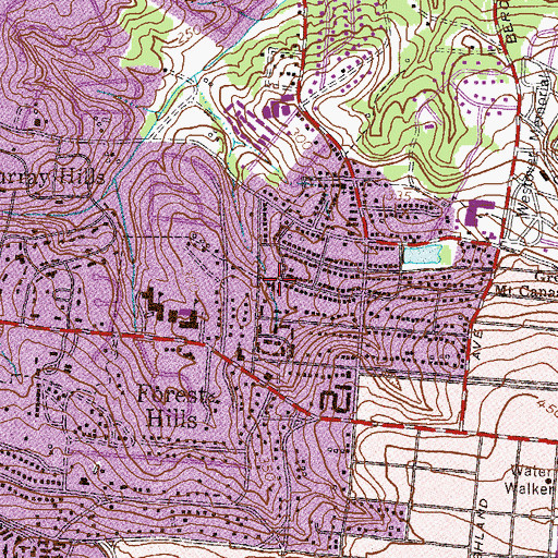 Topographic Map of Wheeler Heights Baptist Church, GA