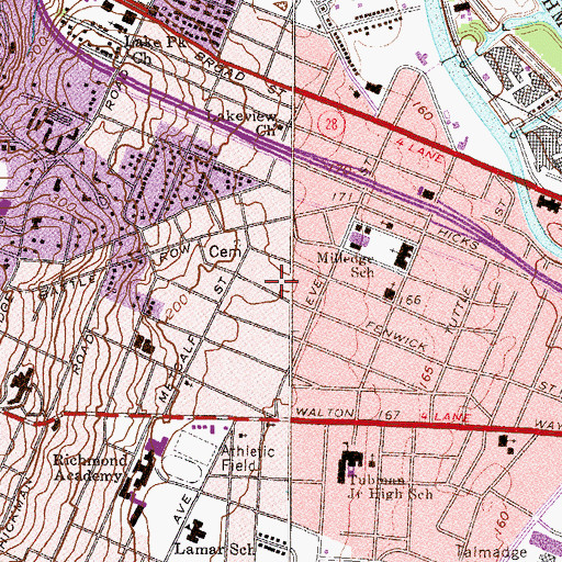 Topographic Map of Pentecostal Church, GA