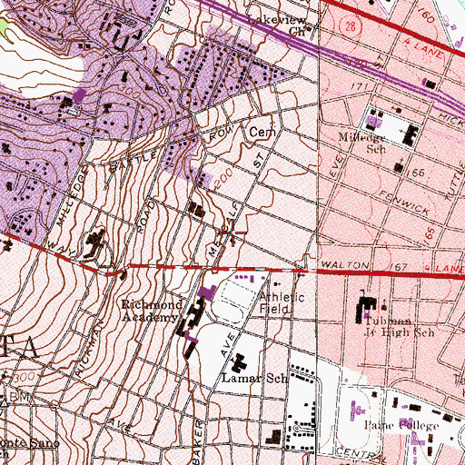 Topographic Map of Augusta Baptist Church, GA
