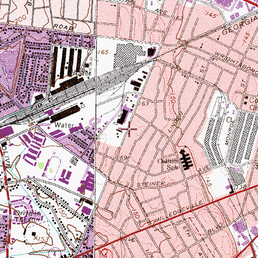 Topographic Map of Williams Memorial Christian Methodist Episcopal Church, GA