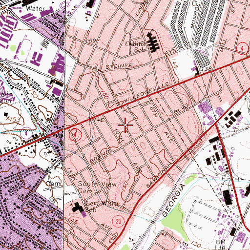 Topographic Map of Church of God, GA